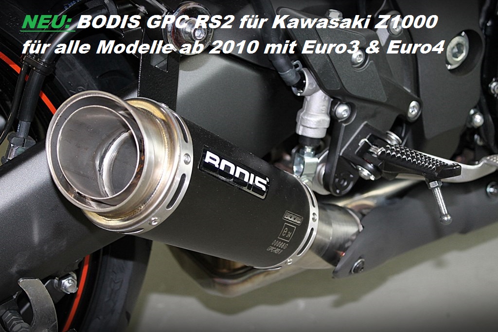 Motorrad Sport Auspuff Bodis GP1-RS Black 250mm Suzuki KTM Honda Kawasaki  Yamaha, Sortiment nach Fahrzeug filtern